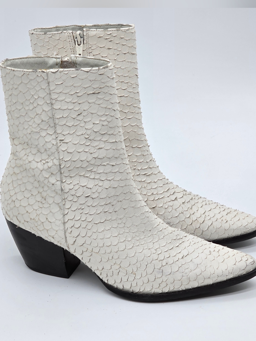 Matisse Caty Boot White Snake Leather Sz 8.5 M Western Costal Cowgirl Festival